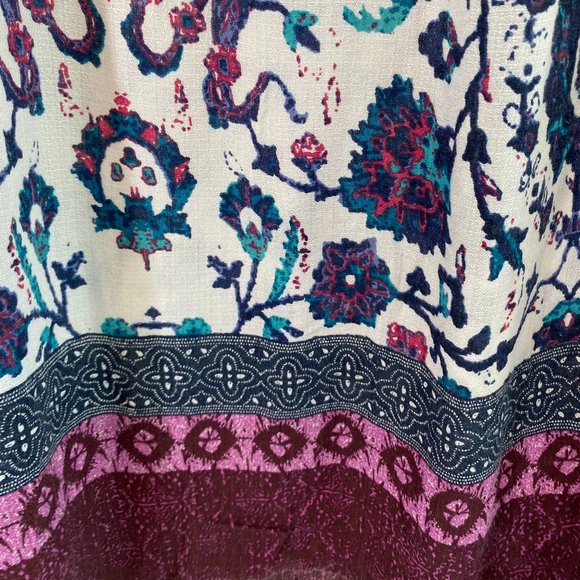 Lucky Brand Floral Graphic Print Long Sleeve Pullover Tunic NWOT Women's Medium - Picture 8 of 13